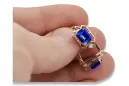 Earrings Vintage craft Sapphire Original Vintage 14K Rose Gold vec020r
